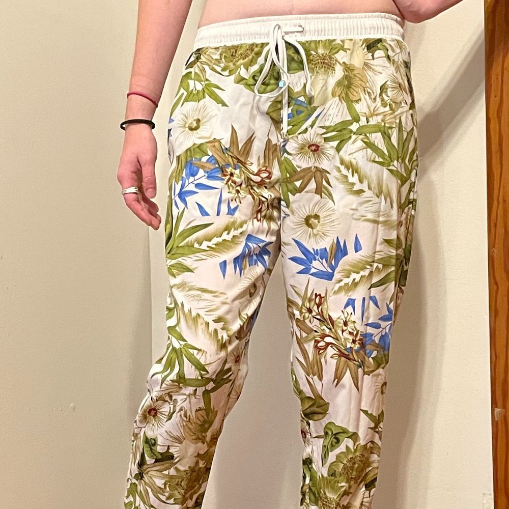 Tropical Floral Print Joggers